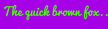 Image with Font Color 46FF0D and Background Color A600E7
